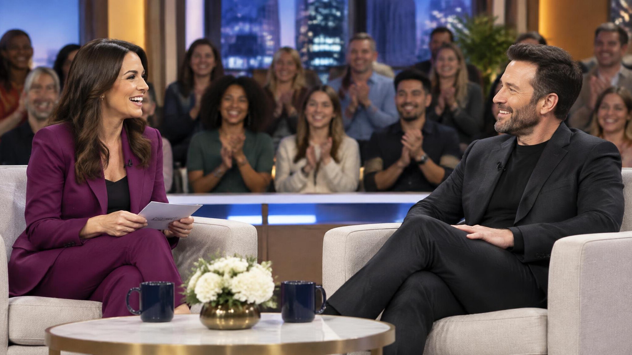 woman hosting talk show